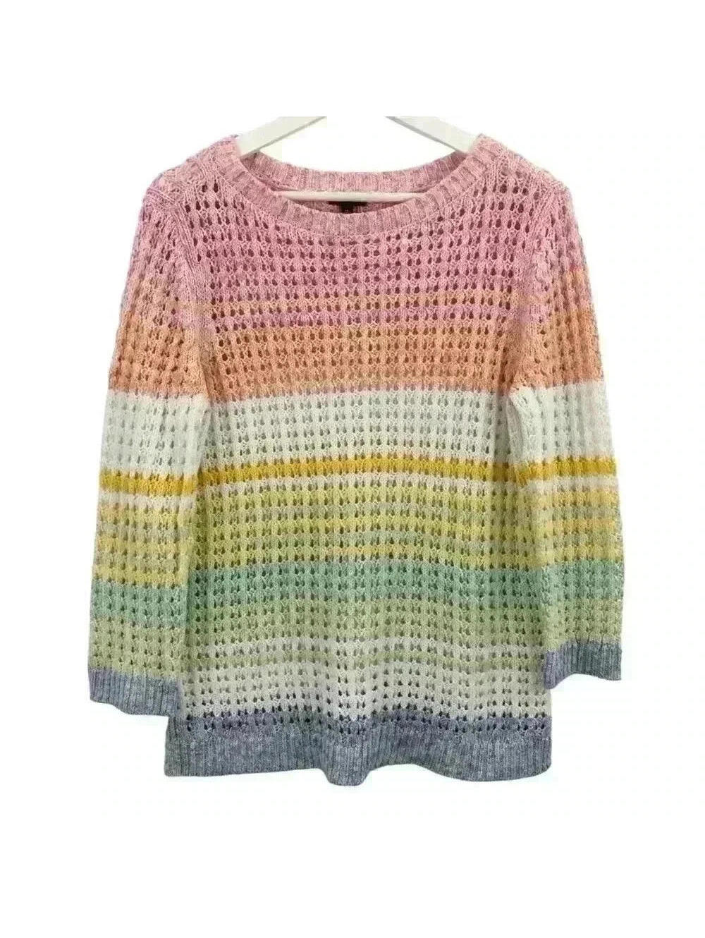 Talbots Women’s Open Stitch Cotton Sweater Size MP